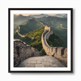 The famous Great Wall of China with nature Art Print