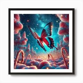 Candy Canes And Butterflies Art Print