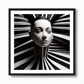 human figure black and white, optical art4k , high quality Art Print