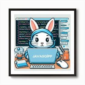 Javascript Bunny Art Print