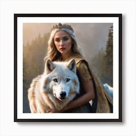 White Wolves Art Print
