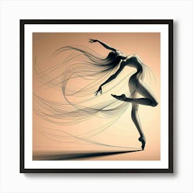 Line Art Dancer body 2 Art Print