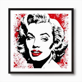 Marilyn Monroe Portrait Ink Painting (24) Art Print