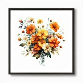 Bouquet Of Orange Flowers Art Print