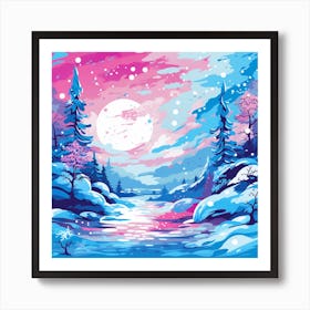 Winter Landscape Painting Art Print