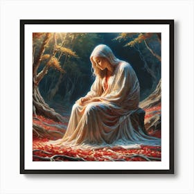 Jesus In The Woods 2 Art Print