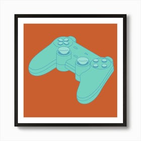 Retro Gaming Blue Jpg Art Print