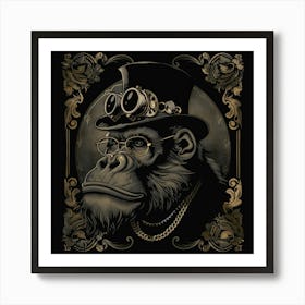 Steampunk Gorilla 26 Art Print