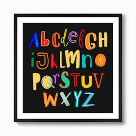 Colorful Alphabet,Doodle alphabet vector typography colorful set Art Print