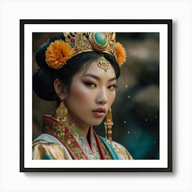 Chinese Empress The Magic of Watercolor: A Deep Dive into Undine, the Stunningly Beautiful Asian Goddess 2 Art Print
