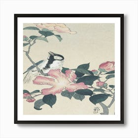 Bird Perched On A Flower Art Print