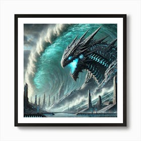 A High Tech, Sci Fi Scene Showing Leviathor, The A Art Print