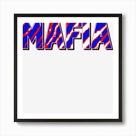 Trending Mafia Crazy Red White Blue Zebra Tiger Stripe 90s Fan Bflo Art Print