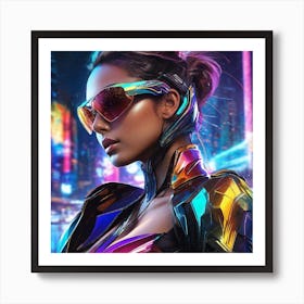 Futuristic Girl Art Print