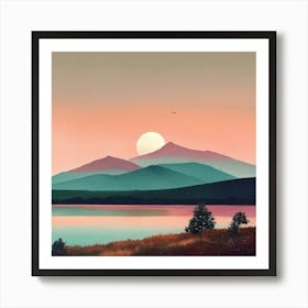 Sunset In The Mountains Art Print