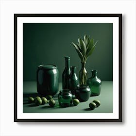 Green Vases Art Print