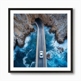 Aerial View Of A Road In The Mountains Art Print