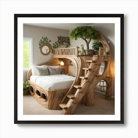Tree House Bedroom Art Print
