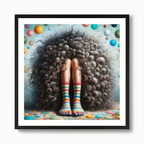 Girl With Curly Hair 1 Art Print