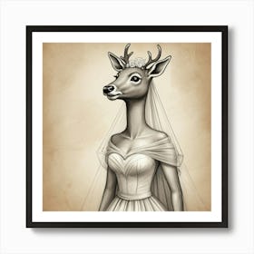 Deer Bride 7 Art Print