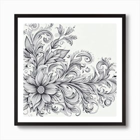 Ornate Floral Design 21 Art Print