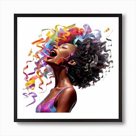 Afro-American Woman Singing Art Print