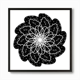 Black And White Flower 11 Art Print