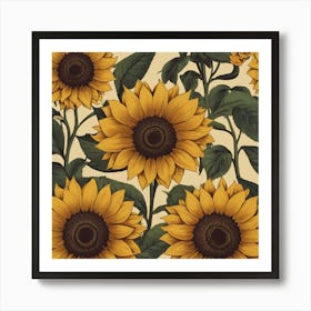 Default Default Retro Vintage Sunflower For Defferent Seasons 0 (2) Art Print