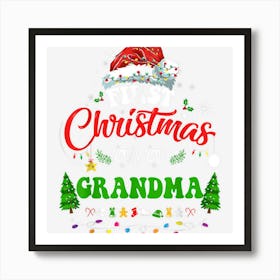 First Christmas As A Grandma Funny Holiday Santa Hat Groovy Art Print