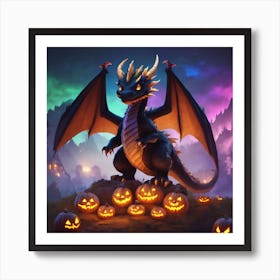 Halloween Dragon Art Print