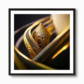 Golden Leaf Ring Art Print