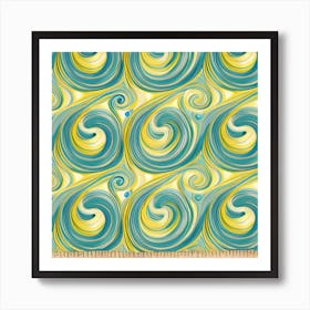 Swirls Turquoise Art Print