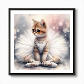 Ballerina Kitten 1 Art Print