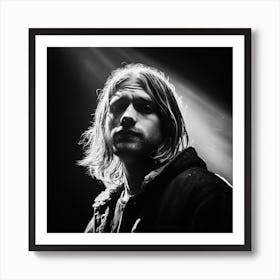 Black And White Photograph Of Kurt Cobain 2 Art Print