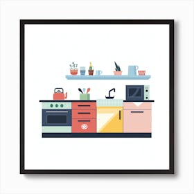 Kitchen Flat Design 1 Art Print