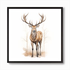 Deer In The Woods Art Print