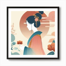 Chinese Geisha Art Print