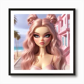 Pink Haired Doll 2 Art Print