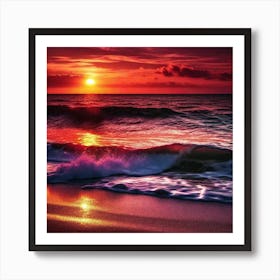 Sunset On The Beach 382 Art Print