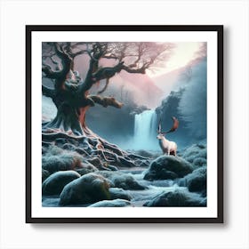 Deer In The Forest 12 Art Print