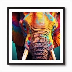 Colorful Elephant 4 Art Print