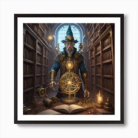 Clockwork Wizard Art Print