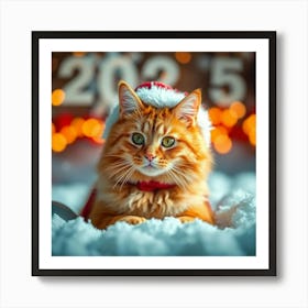 Asm Orange Cat Wearing Like Santa Celebrate The New Ye D7b90a06 C7db 42aa Ae9c 1fd482472730 Art Print