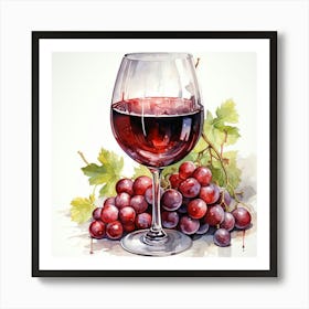 Wine And Grapes Art Print