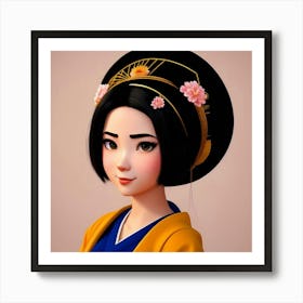 Refined Radiance: The Geisha’s Journey Art Print