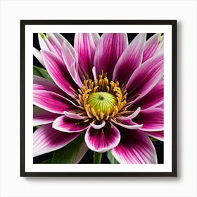 Dahlia, Illustrate A Close Up Of A Blooming Flower With Intricate 1 Art Print