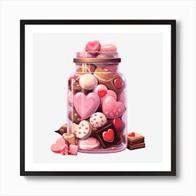 Valentine'S Day Candy Jar 1 Art Print