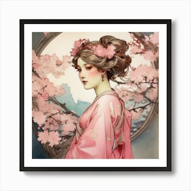 Cherry Blossom Princess Art Print