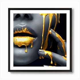 Gold Lips 2 Art Print