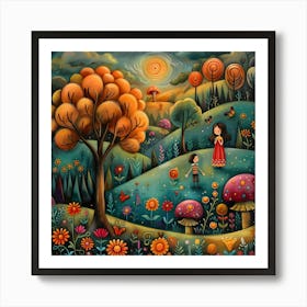 Fairy Tale , Naive, Whimsical, Folk Art Print